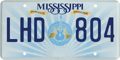 MS license plate LHD804