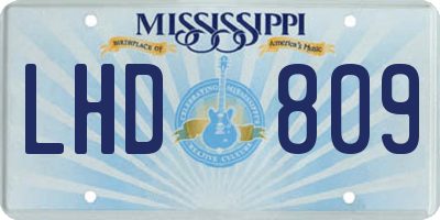 MS license plate LHD809