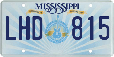 MS license plate LHD815