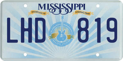 MS license plate LHD819
