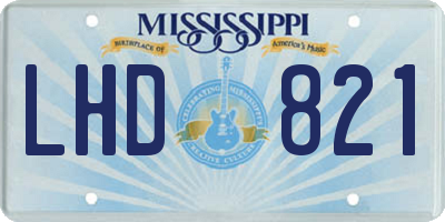 MS license plate LHD821