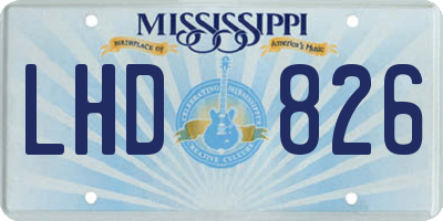 MS license plate LHD826