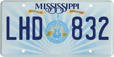 MS license plate LHD832