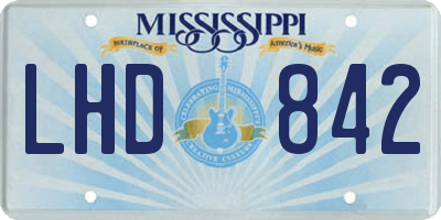 MS license plate LHD842