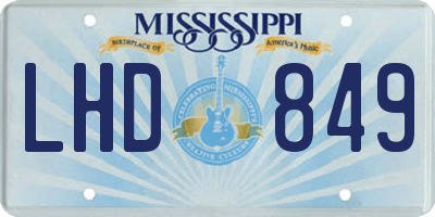 MS license plate LHD849