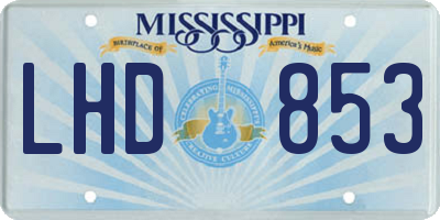 MS license plate LHD853