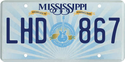 MS license plate LHD867