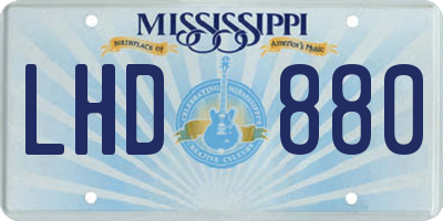 MS license plate LHD880