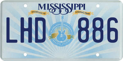 MS license plate LHD886