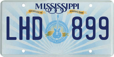 MS license plate LHD899