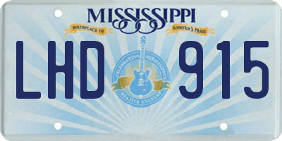 MS license plate LHD915