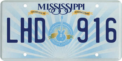 MS license plate LHD916
