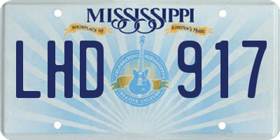 MS license plate LHD917
