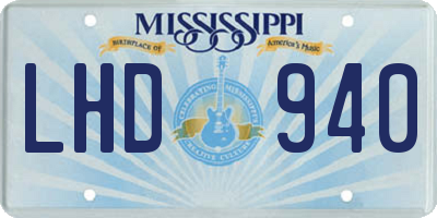 MS license plate LHD940