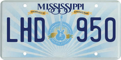 MS license plate LHD950