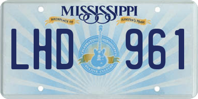 MS license plate LHD961
