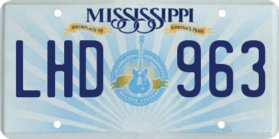 MS license plate LHD963