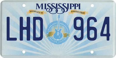 MS license plate LHD964