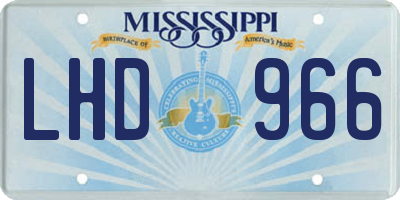 MS license plate LHD966