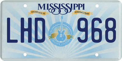 MS license plate LHD968