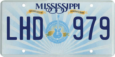 MS license plate LHD979