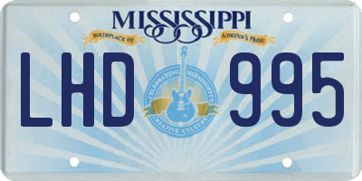 MS license plate LHD995