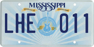 MS license plate LHE011