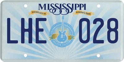 MS license plate LHE028
