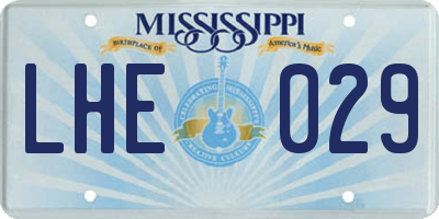 MS license plate LHE029