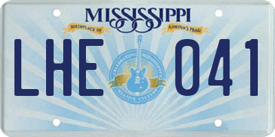MS license plate LHE041