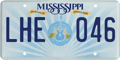 MS license plate LHE046