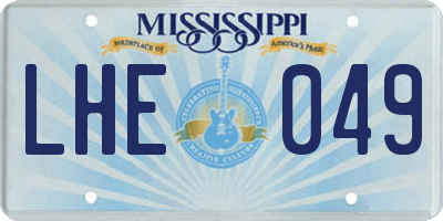 MS license plate LHE049
