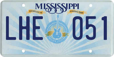 MS license plate LHE051