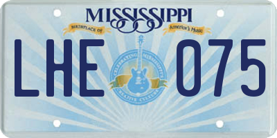 MS license plate LHE075