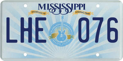 MS license plate LHE076