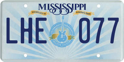 MS license plate LHE077