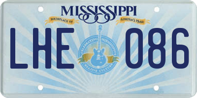 MS license plate LHE086