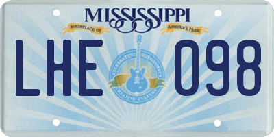 MS license plate LHE098