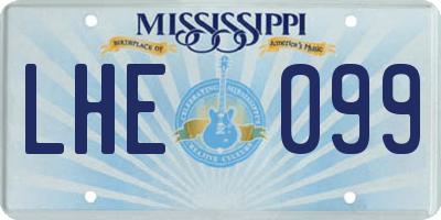 MS license plate LHE099
