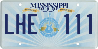 MS license plate LHE111