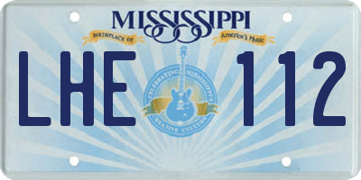 MS license plate LHE112