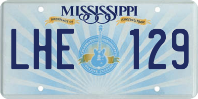 MS license plate LHE129