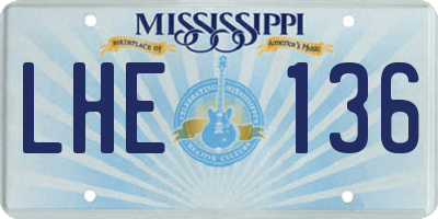 MS license plate LHE136
