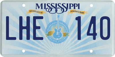MS license plate LHE140