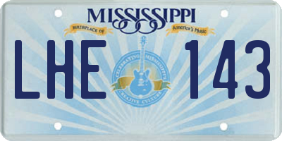MS license plate LHE143