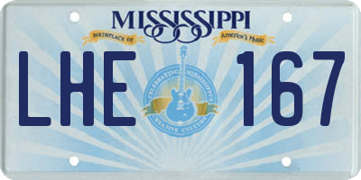MS license plate LHE167