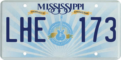 MS license plate LHE173