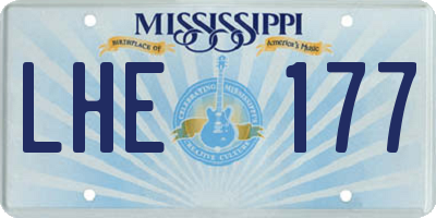 MS license plate LHE177