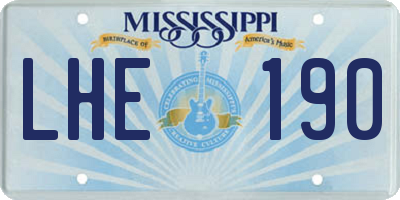 MS license plate LHE190