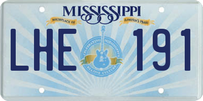 MS license plate LHE191